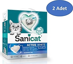 Sanicat Active White Kokusuz 10 lt 2'li Bentonit Kedi Kumu