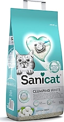Sanicat Clumping White Cotton Fresh 10 lt Bentonit Kedi Kumu