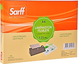 Sarff 125 Mikron A4 100'lü Laminasyon Filmi