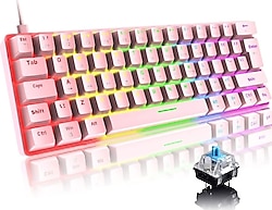 Sarftech T60 Blue Switch Pembe Kablolu Mekanik Oyuncu Klavyesi