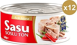 Sasu Bütün Dilim Acılı Ton Balığı 160 gr 12'li