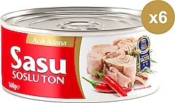Sasu Bütün Dilim Acılı Ton Balığı 160 gr 6'lı