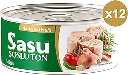 Sasu Bütün Dilim Akdeniz Usulü Ton Balığı 160 gr 12'li