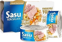Sasu İri Parça Fasulyeli Ton Salata 2x160 gr