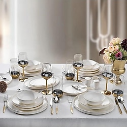 Schafer Adel Gold02 56 Parça 12 Kişilik Yemek Takımı