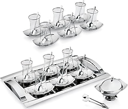 Schafer Allure 40 Parça 6 Kişilik Çelik Çay Seti