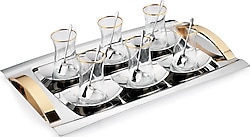 Schafer Allure GLD01 19 Parça 6 Kişilik Çelik Çay Seti