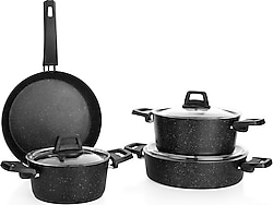 Schafer Black Stone 7 Parça Tencere Seti