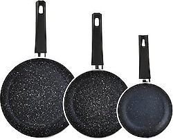 Schafer Dark Storm 18-22-26 cm 3'lü Granit Tava Seti