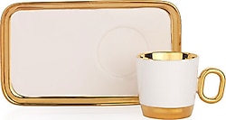 Schafer Goldie Beyaz04 6 Kişilik Kahve Fincan Takımı