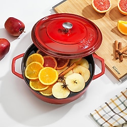 Schafer Guss Chef Kırmızı 26 cm Basık Döküm Tencere