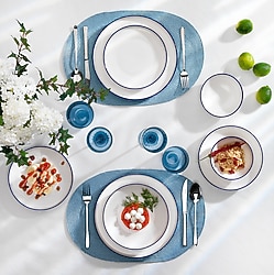 Schafer Iconic Lacivert01 24 Parça 6 Kişilik Yemek Takımı