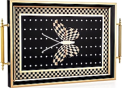 Schafer Kunst Siyah08 29x42 cm Cam Tepsi