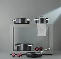 Schafer Moonlight Siyah 7 Parça Seramik Tencere Seti