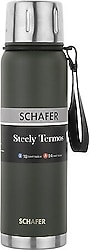 Schafer Steely Yeşil 750 ml Çelik Termos