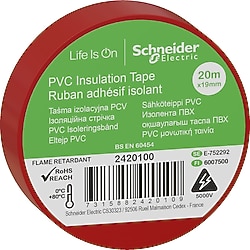 Schneider Thorsman 2420100 19 mm x 20 m Kırmızı Elektrik Bandı