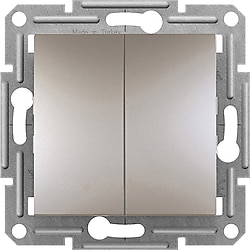 Schneider EPH0300169 Asfora Sıva Altı Komütatör İkili Çerçevesiz Bronz Anahtar Priz