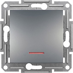 Schneider EPH1400162 Asfora Sıva Altı Işıklı Çerçevesiz Çelik Anahtar Priz