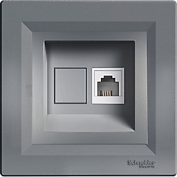 Schneider EPH4100162 Asfora Çelik Sıva Altı Çerçeveli Telefon Prizi