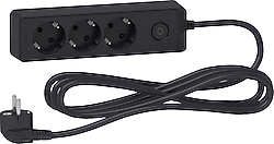 Schneider Electric Unica ST9433B Anahtarlı Siyah 3 m 3'lü Priz