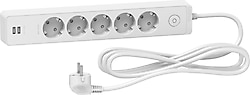 Schneider Unica ST945U3W Anahtarlı 2 USB'li 5'li 3 m Grup Priz