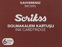 Scrikss 6'lı Kahverengi Dolma Kalem Kartuşu