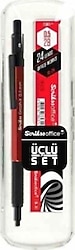 Scrikss Graph-X Kırmızı 0.5 mm 3'lü Versatil Uçlu Kalem Seti