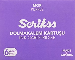Scrikss 6'lı Mor Dolma Kalem Kartuşu