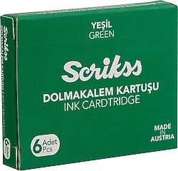 Scrikss 6'lı Yeşil Dolma Kalem Kartuşu