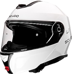 Scudo U1 Beyaz Çene Açılır Motor Kaskı