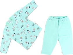 Sebi Bebe 2329 Ayılı Kız Baskılı Bebek Pijama Takımı