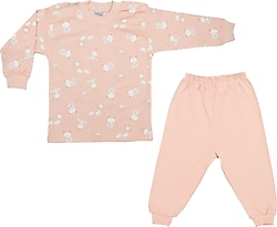 Sebi Bebe 2418 Ayılı Kız Desenli Bebek Pijama Takımı