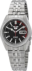 Seiko 5 SNK375 Siyah-Kırmızı Erkek Kol Saati