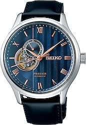 Seiko Presage Japanese Garden Semi-Skeleton SSA421 Deri Kordon Mavi Erkek Kol Saati