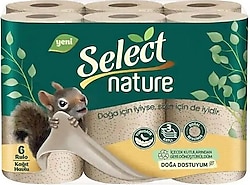 Select Nature Kahverengi 3 Katlı 6'lı Kağıt Havlu