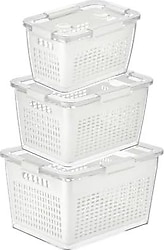 Selka Home Lavin Açık Gri 2-4-7 lt 3'lü Saklama Kabı