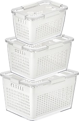Selka Home Lavin Ekru 2-4-7 lt 3'lü Saklama Kabı
