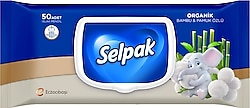 Selpak Organik Bambu ve Pamuk Özlü 50 Yaprak Islak Mendil