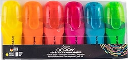 Serve Berry Mini Neon 6'lı Fosforlu Kalem Seti