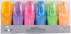 Serve Berry Mini Pastel 6'lı Fosforlu Kalem Seti
