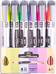 Serve Likit Pastel 6'lı Fosforlu Kalem Seti
