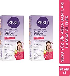 Sesu Hassas Ciltler için Yüze Özel 20'li 2 Adet Sir Ağda Bandı