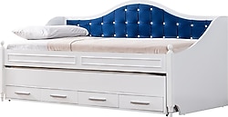 Setay Mobilya Eymen Mavi 90x200 cm Divan Çekmeceli Yavrulu Karyola