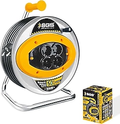Sgs 2113 3x2.5 mm 50 m 4'lü Metal Makaralı Uzatma Kablosu