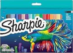 Sharpie 2201230 Fine Balık 18'li Permanent Marker Kalem Seti