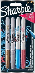 Sharpie Permanent Metalik Renkler 4'lü Set 2067107