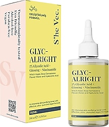 She Vec Glyc-Alright -7 Glycolic Acid + Ginseng + Niacinamide Gözenek Sıkılaştırıcı Tonik 200 ml