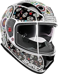 Shiro SH-605 SV Skull Candy Full Face Motosiklet Kaskı
