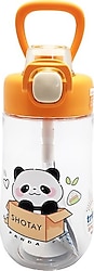 Shotay ST-7011 Panda Desenli Turuncu 500 ml Tritan Matara
