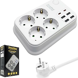 Showmax SH-4629 2 m 4'lü 2 USB'li 2 Type-C Termal Akım Korumalı
